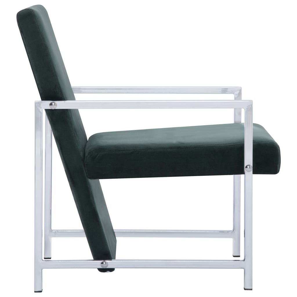 Fauteuil met chromen poten fluweel