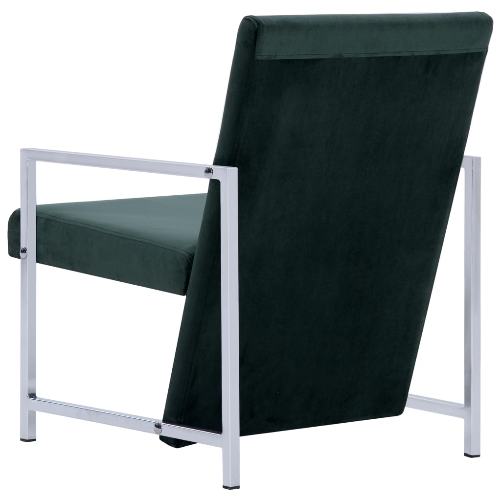 Fauteuil met chromen poten fluweel