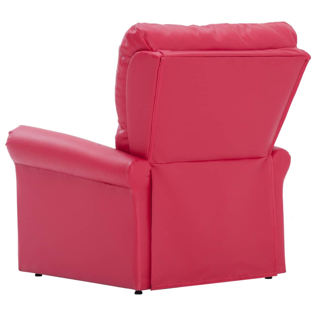 Fauteuil de massage réglable en cuir artificiel rouge