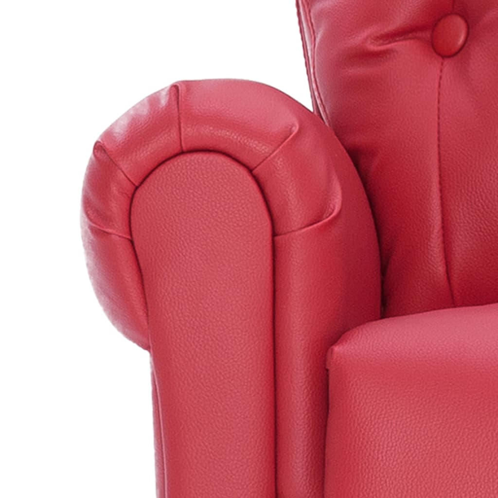 Fauteuil de massage réglable en cuir artificiel rouge