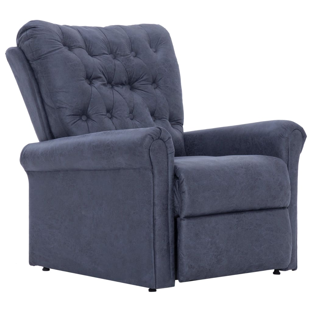 Fauteuil réglable imitation suédine gris