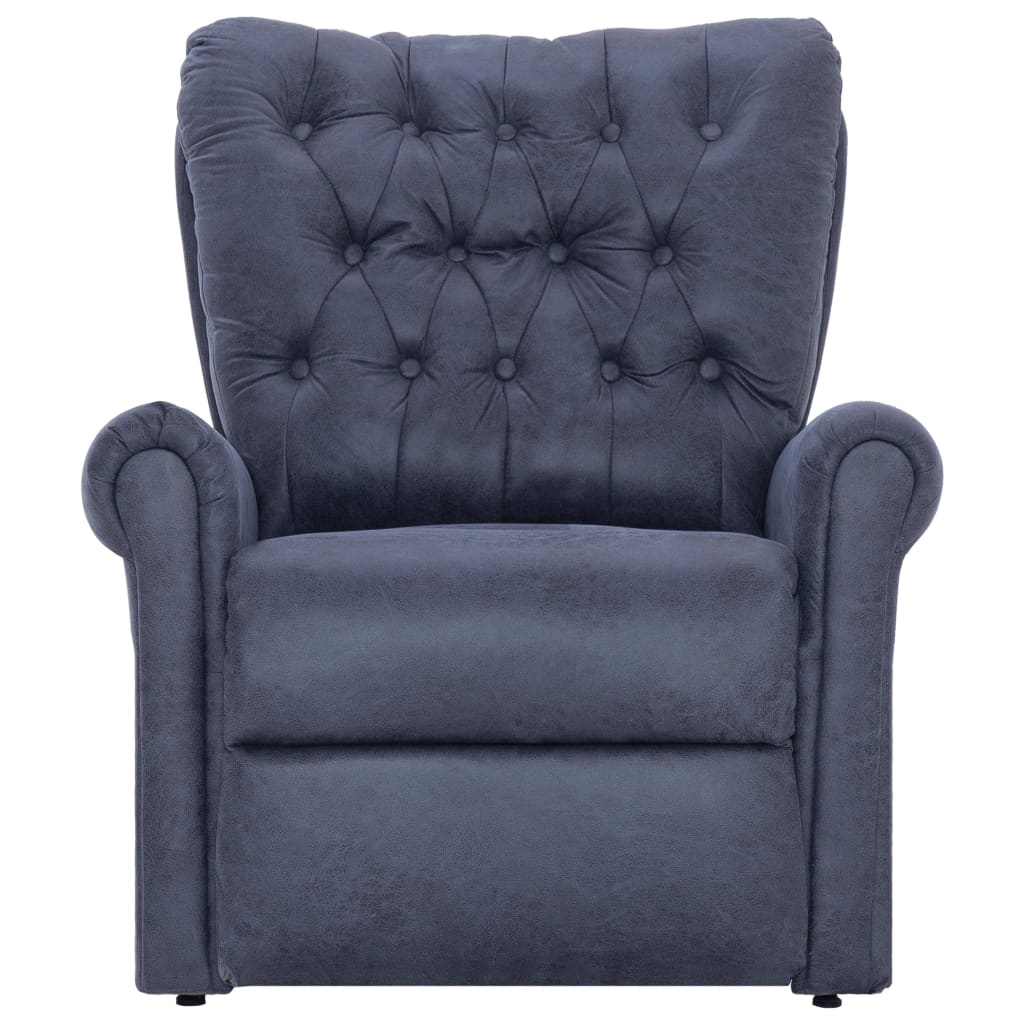 Fauteuil réglable imitation suédine gris