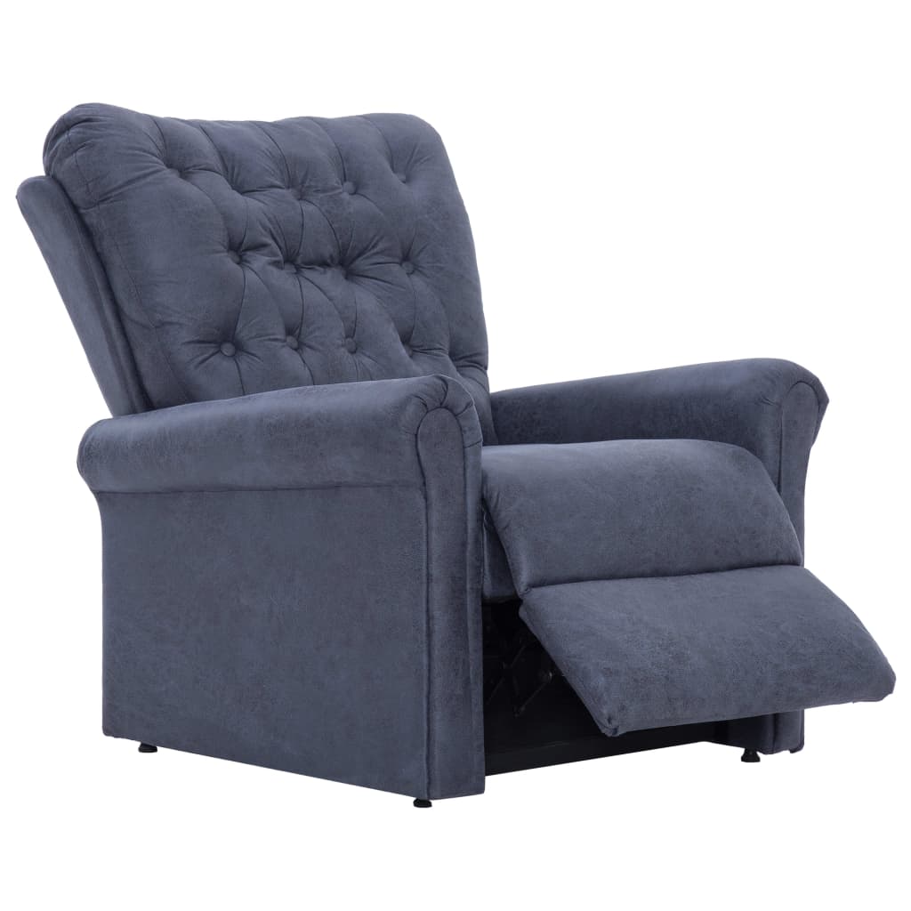 Fauteuil réglable imitation suédine gris