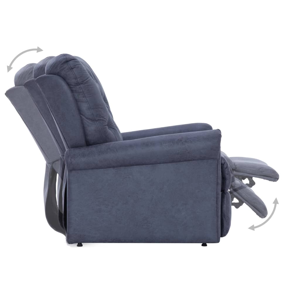 Fauteuil réglable imitation suédine gris