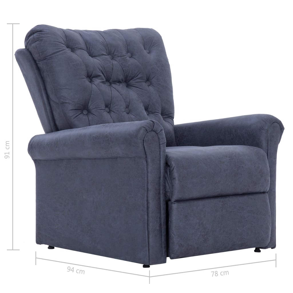 Fauteuil réglable imitation suédine gris