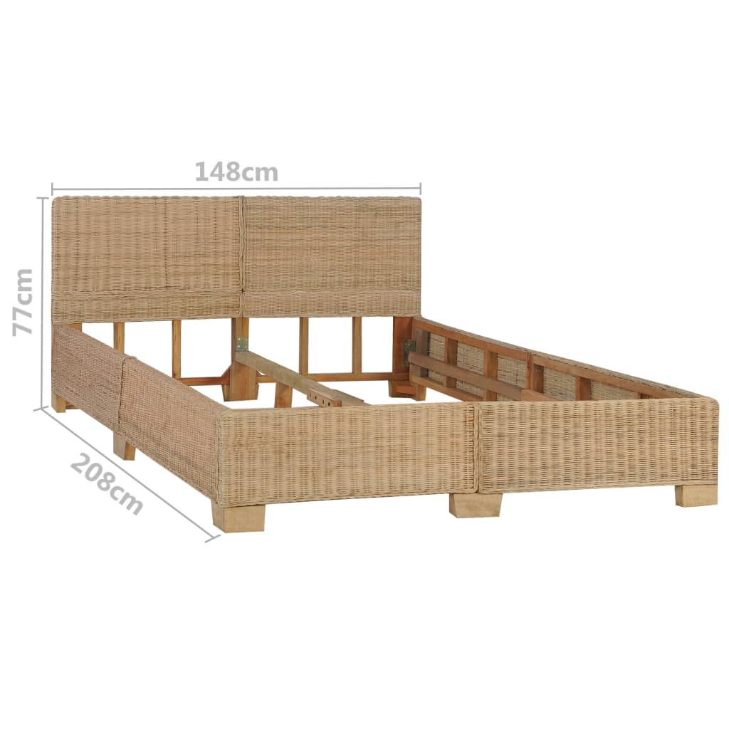 Bedframe handgeweven echt rattan 140x200 cm