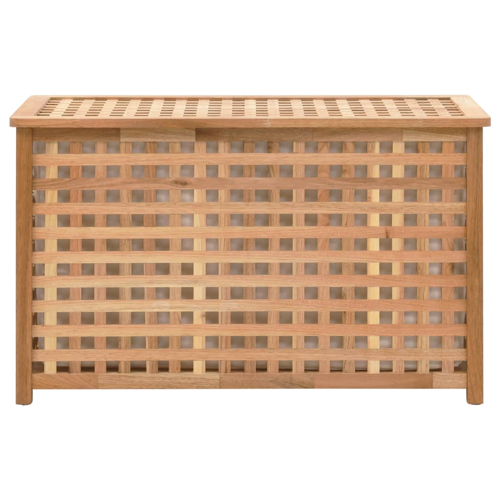 Panier à linge 39x39x65 cm en bois de noyer massif