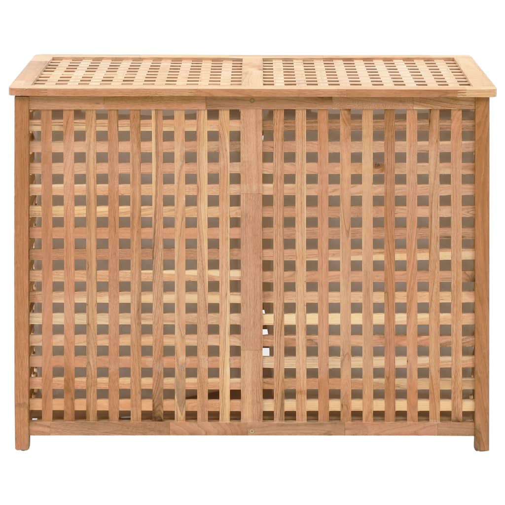 Panier à linge 39x39x65 cm en bois de noyer massif