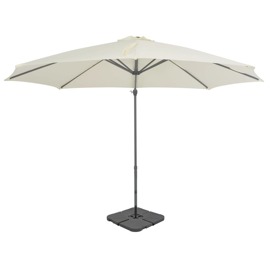 Parasol met draagbare voet zandkleurig