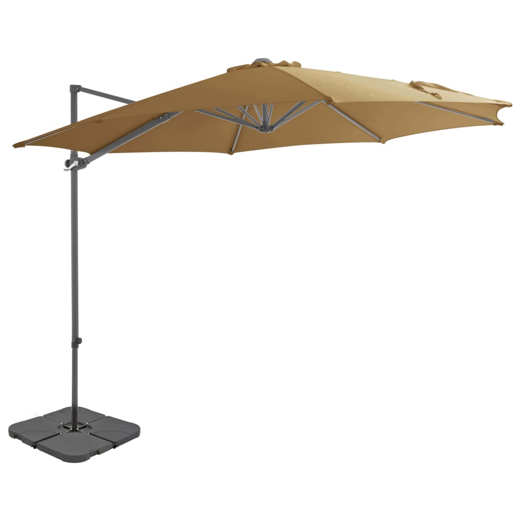 Parasol avec base portable, couleur sable