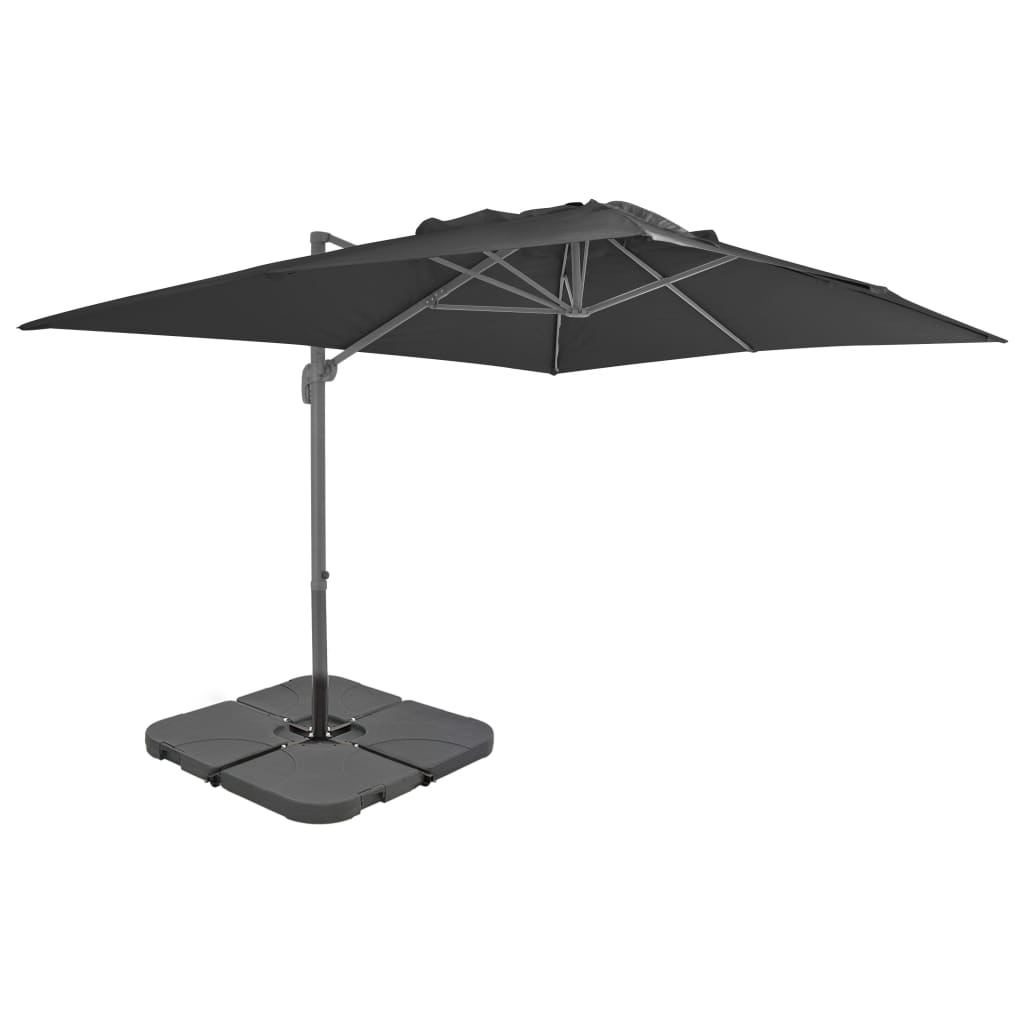 Parasol met draagbare voet taupe