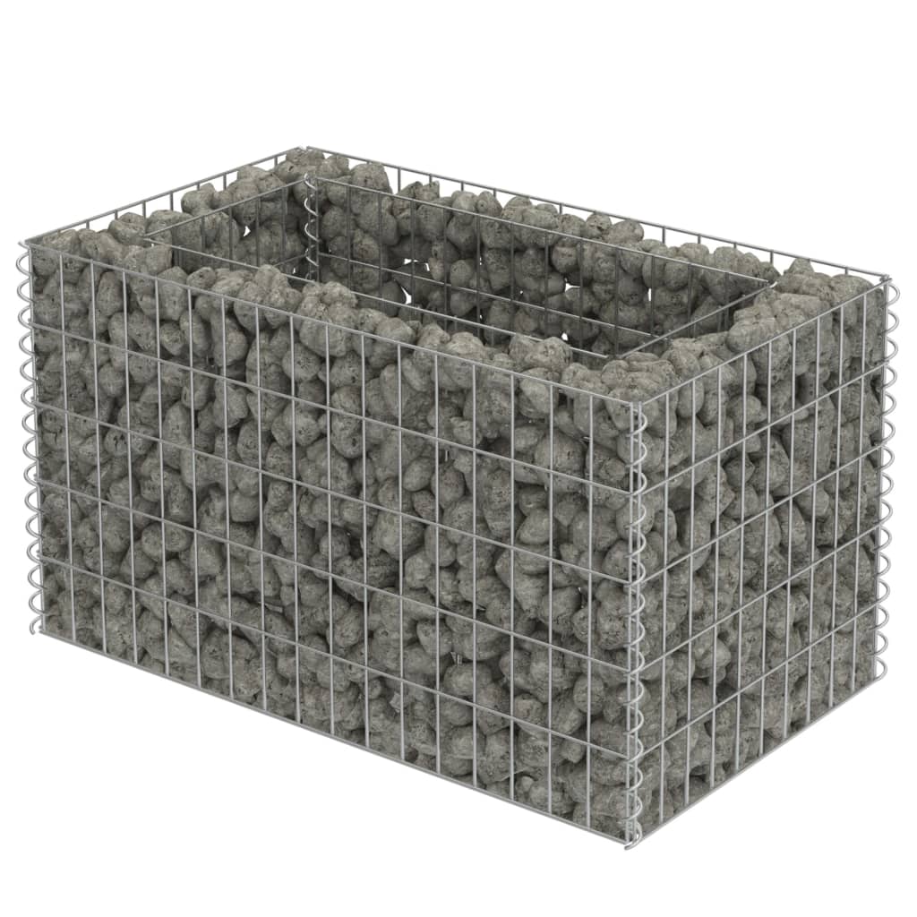 Gabion plantenbak verhoogd 90x90x100 cm gegalvaniseerd staal