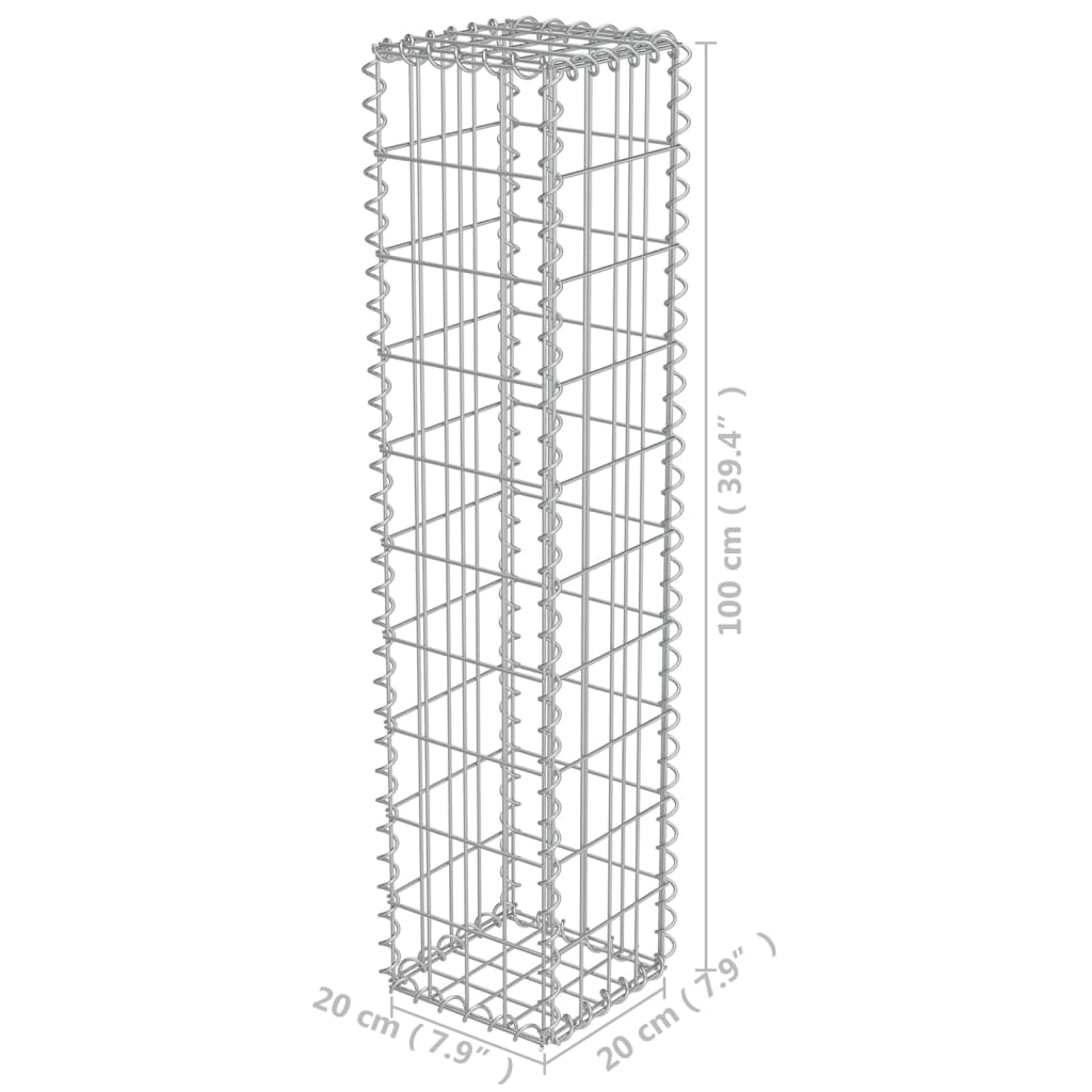 Schanskorfmuur met deksels 900x50x50 cm gegalvaniseerd staal