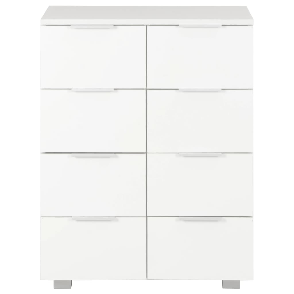 Buffet 60x35x80 cm finition bois blanc brillant