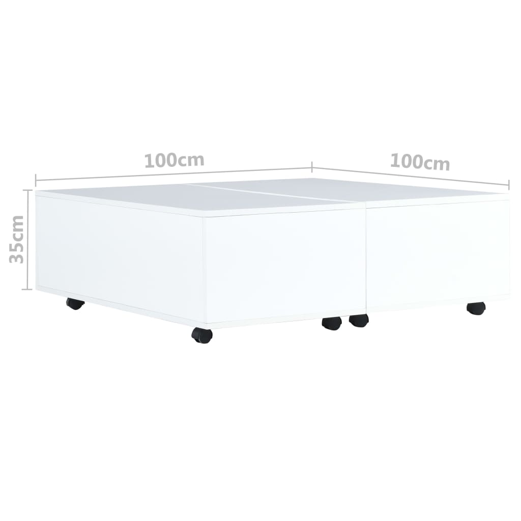 Table basse 100x100x35 cm brillant