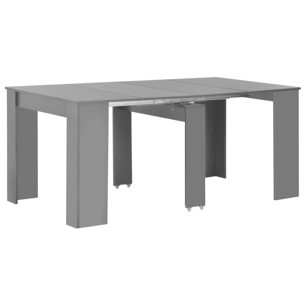 Eettafel verlengbaar 175x90x75 cm hoogglans grijs