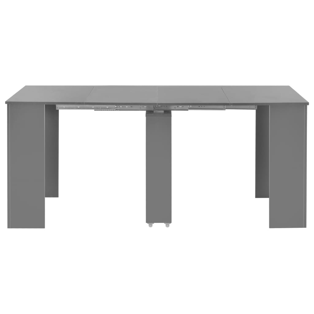 Eettafel verlengbaar 175x90x75 cm hoogglans grijs