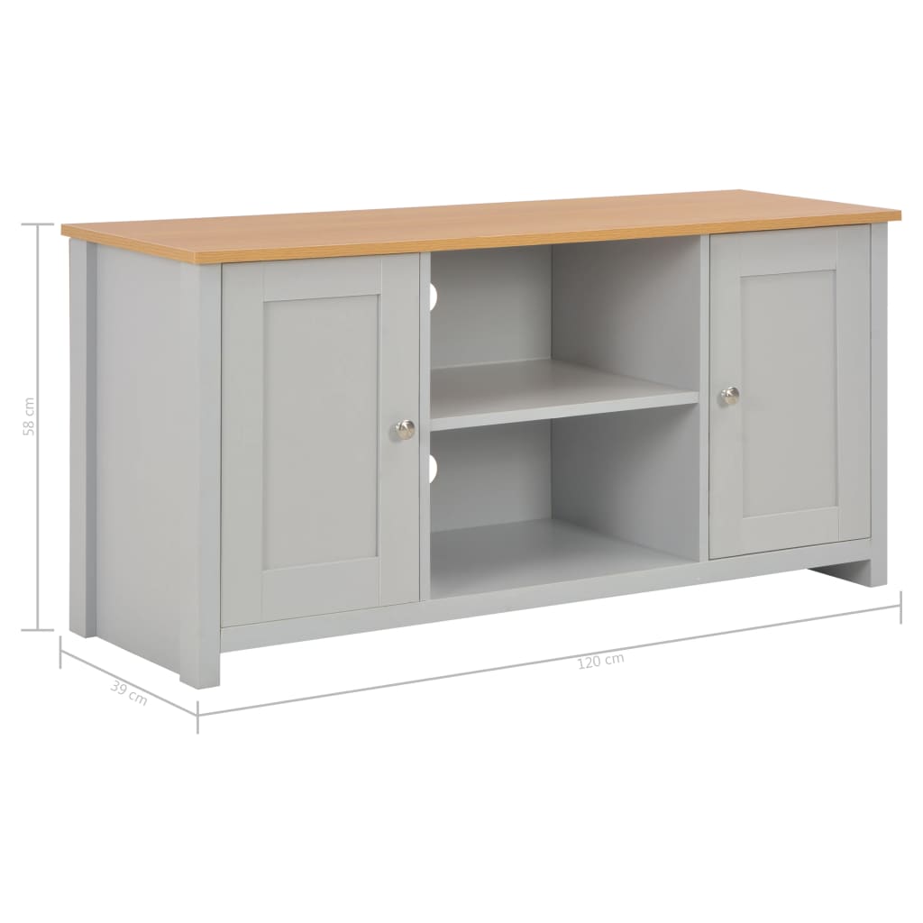 Meuble TV 120x39x58 cm gris