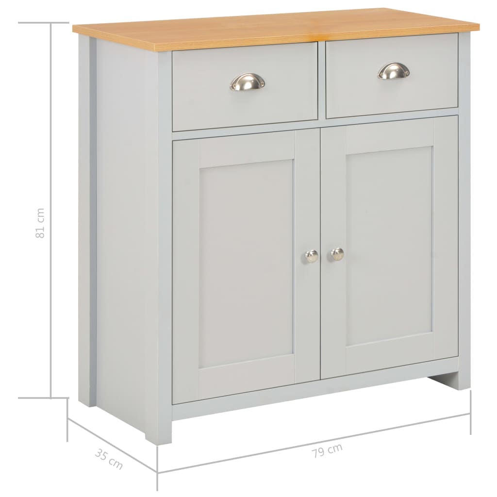 Dressoir 112x35x81 cm grijs