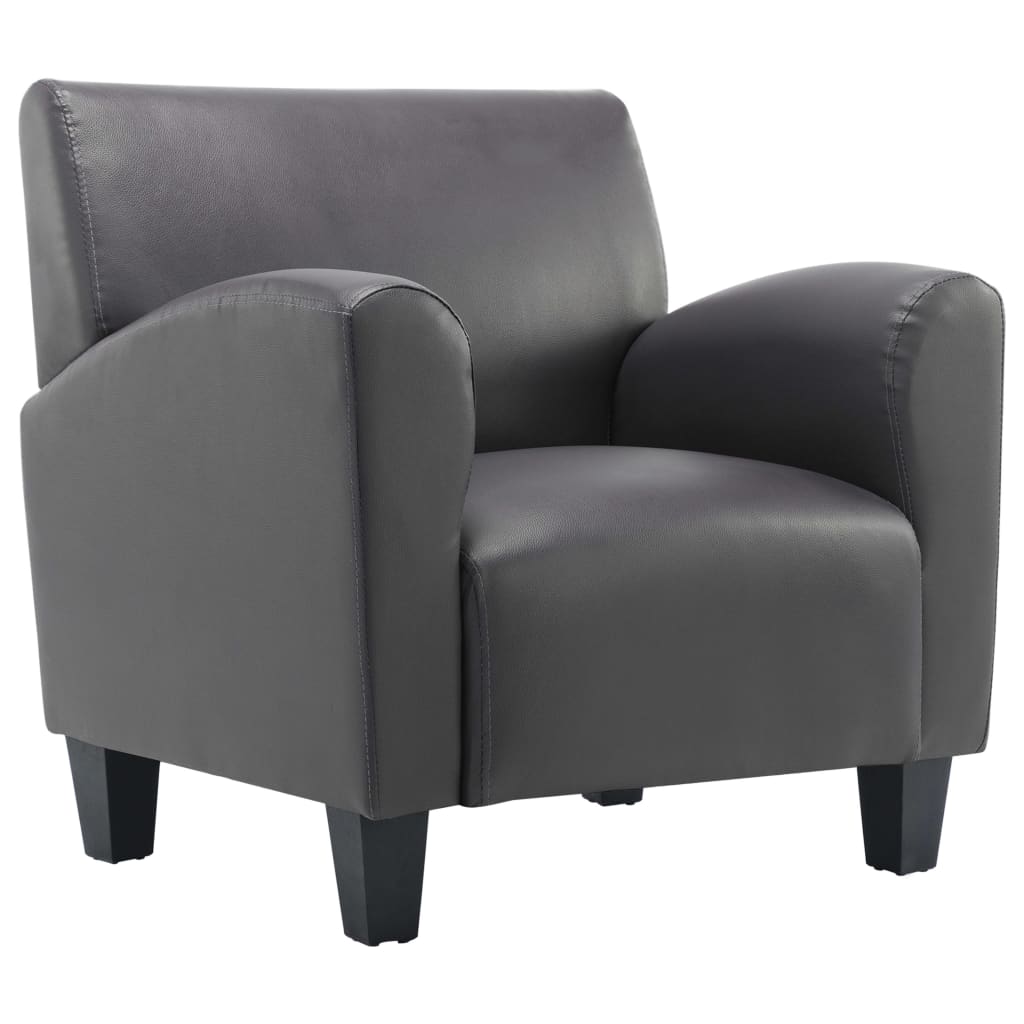 Fauteuil simili cuir marron foncé