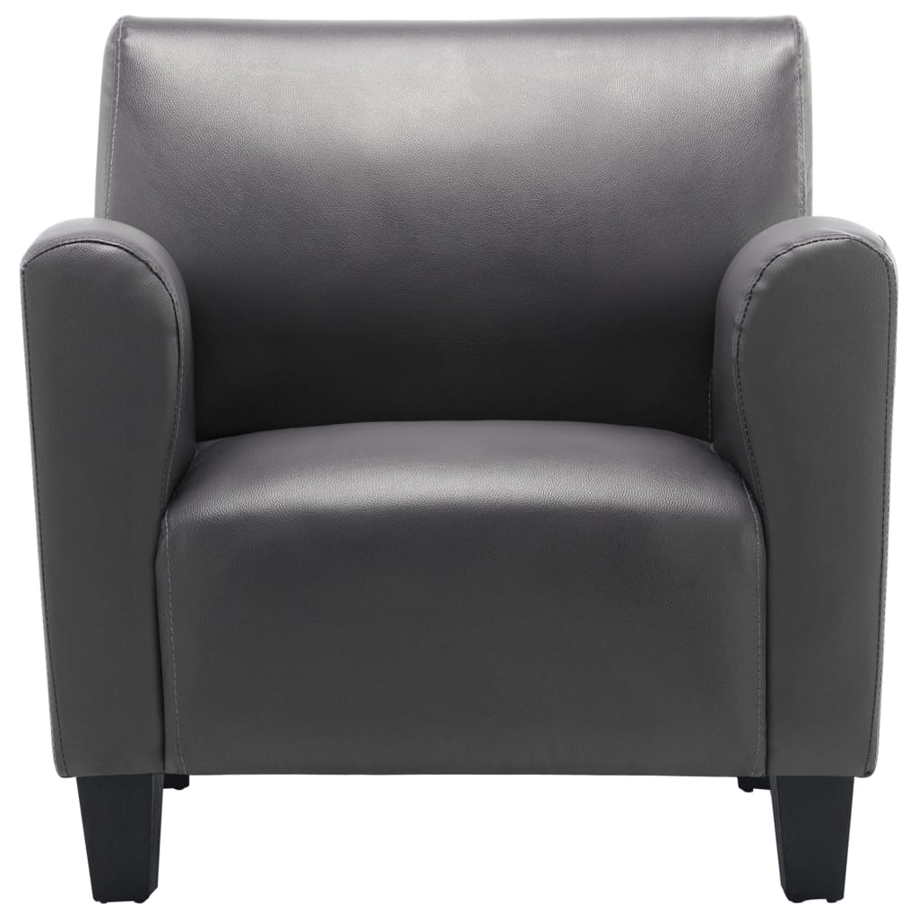 Fauteuil simili cuir marron foncé