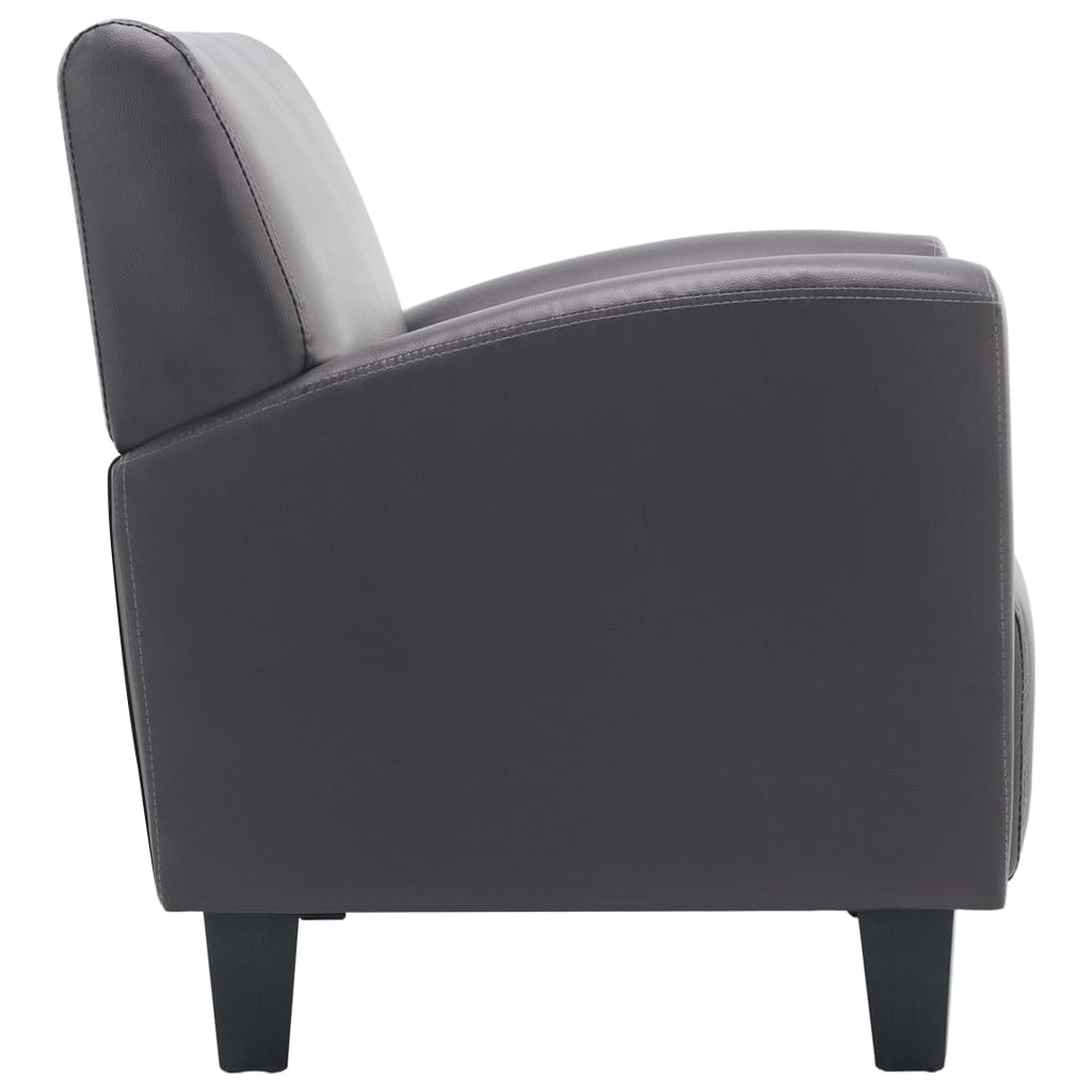 Fauteuil simili cuir marron foncé