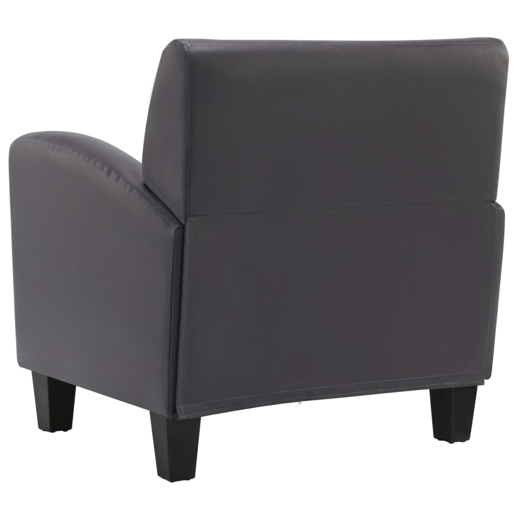 Fauteuil simili cuir marron foncé