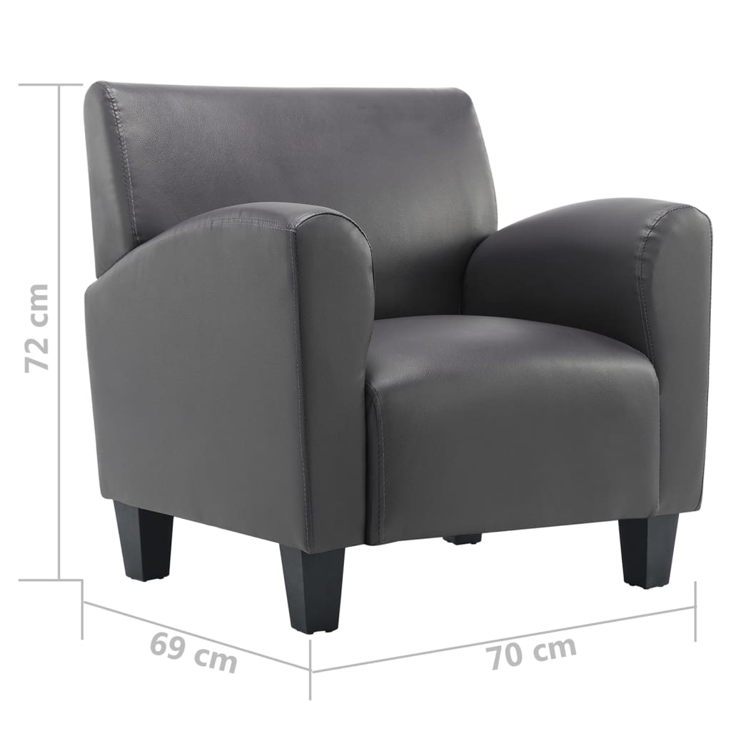 Fauteuil simili cuir marron foncé