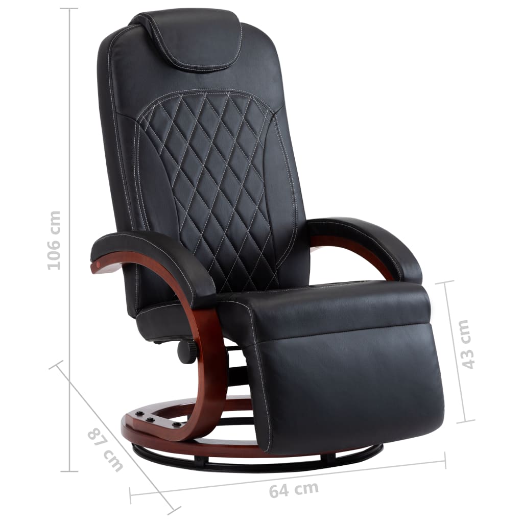 Fauteuil simili cuir noir