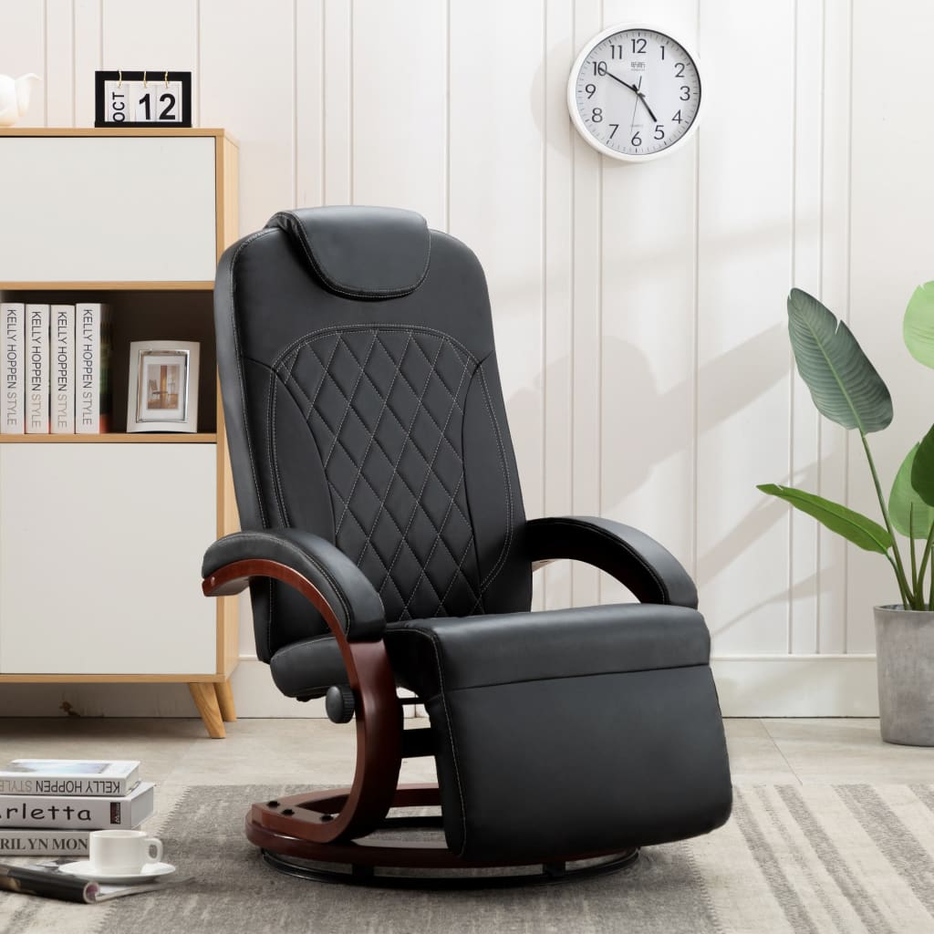 Fauteuil simili cuir noir