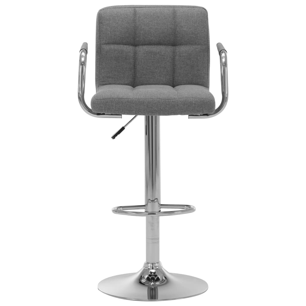 Chaises de bar 2 pcs tissu gris foncé