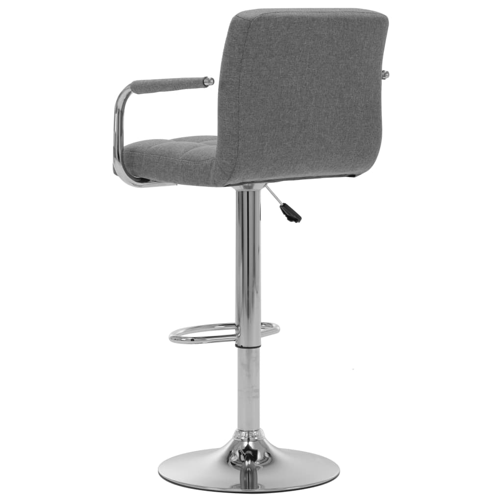 Chaises de bar 2 pcs tissu gris foncé