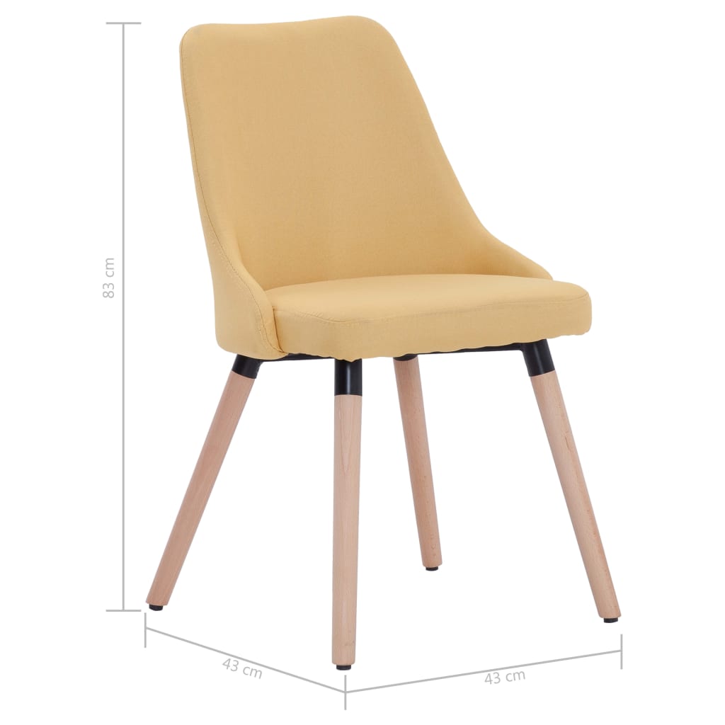 Chaises de salle à manger pivotantes 2 pcs en tissu