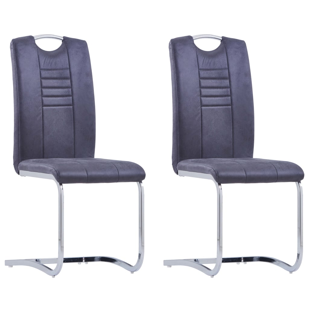 Chaises de salle à manger 4 pcs imitation suède gris