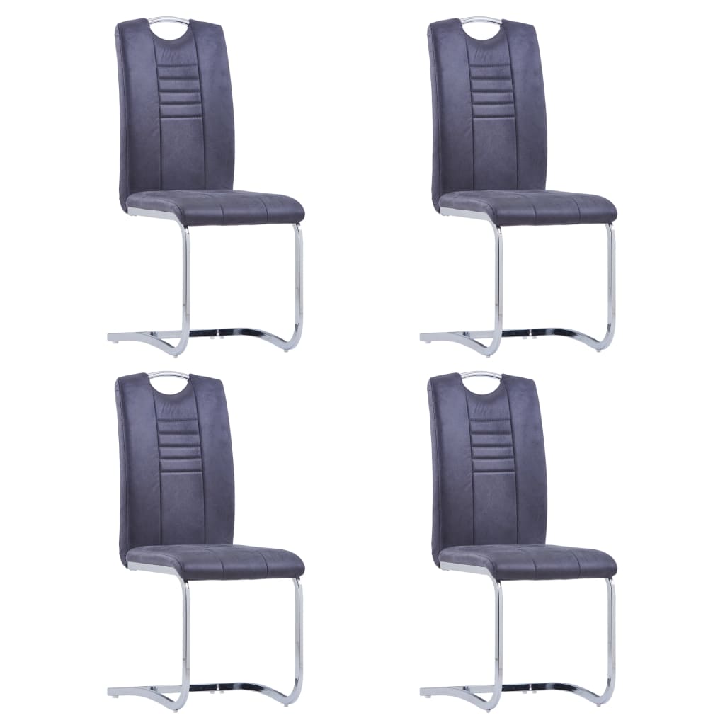 Chaises de salle à manger 2 pcs imitation suède gris