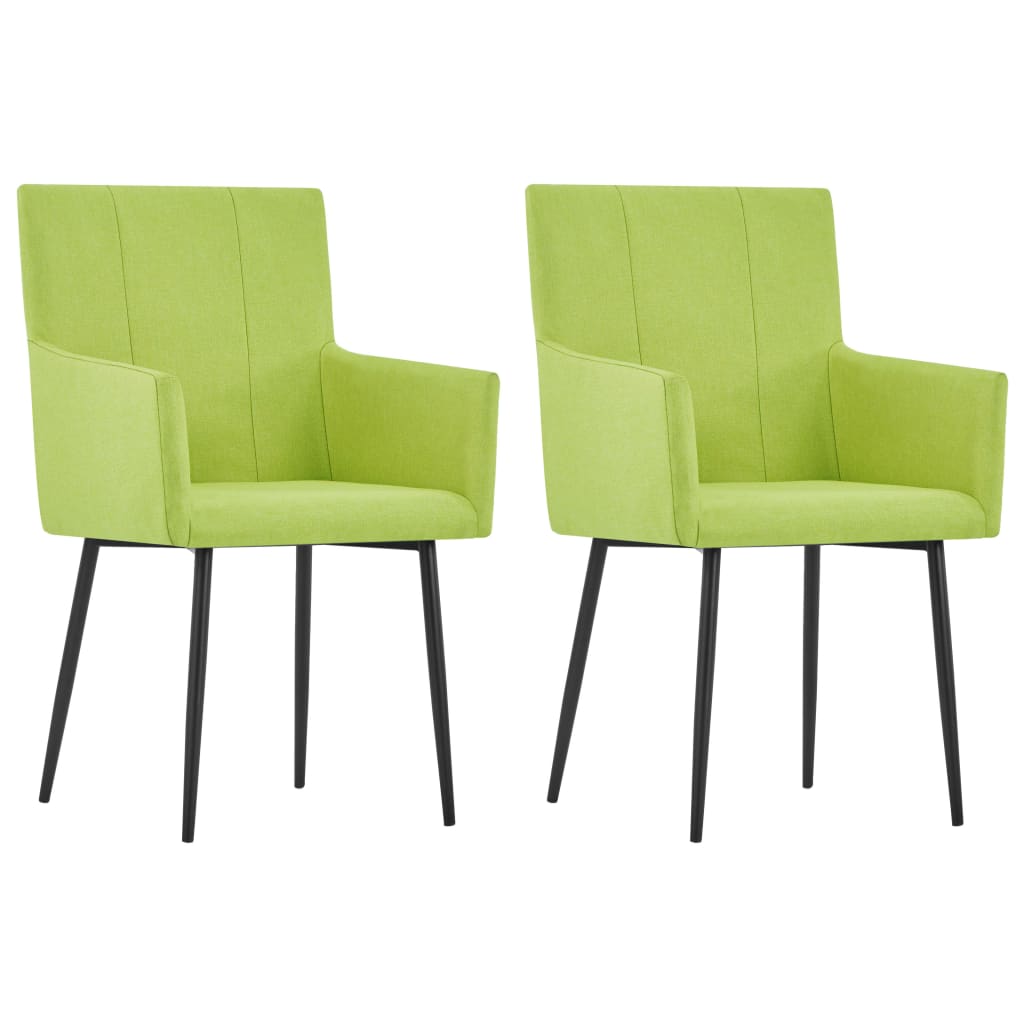 Chaises de salle à manger 4 pcs avec accoudoirs en tissu