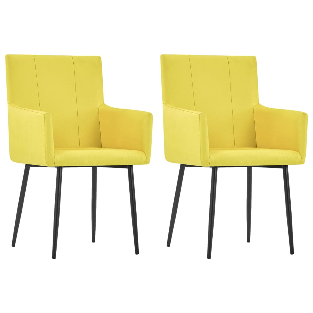 Chaises de salle à manger 4 pcs avec accoudoirs en tissu