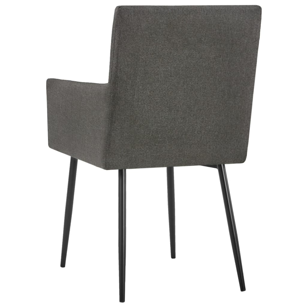 Chaises de salle à manger 4 pcs avec accoudoirs en tissu