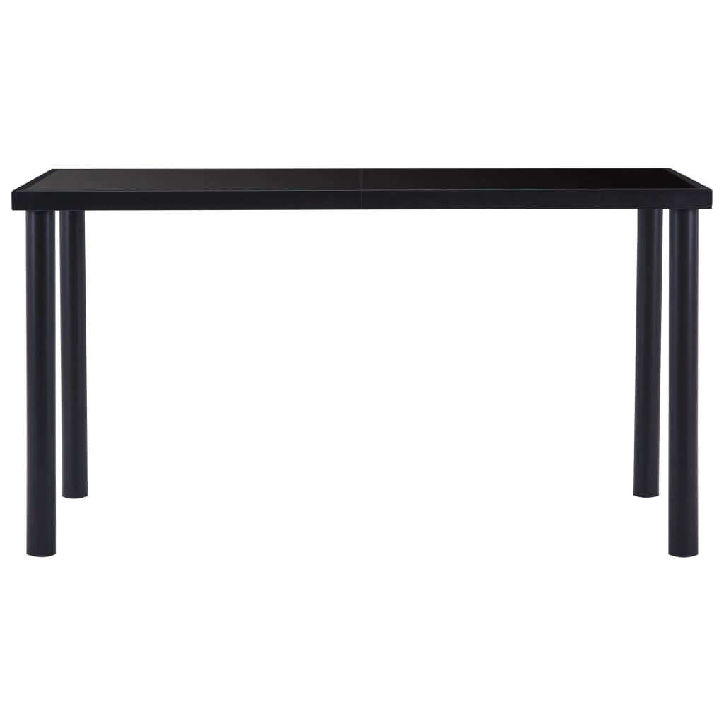 Table à manger 200x100x75 cm verre trempé noir