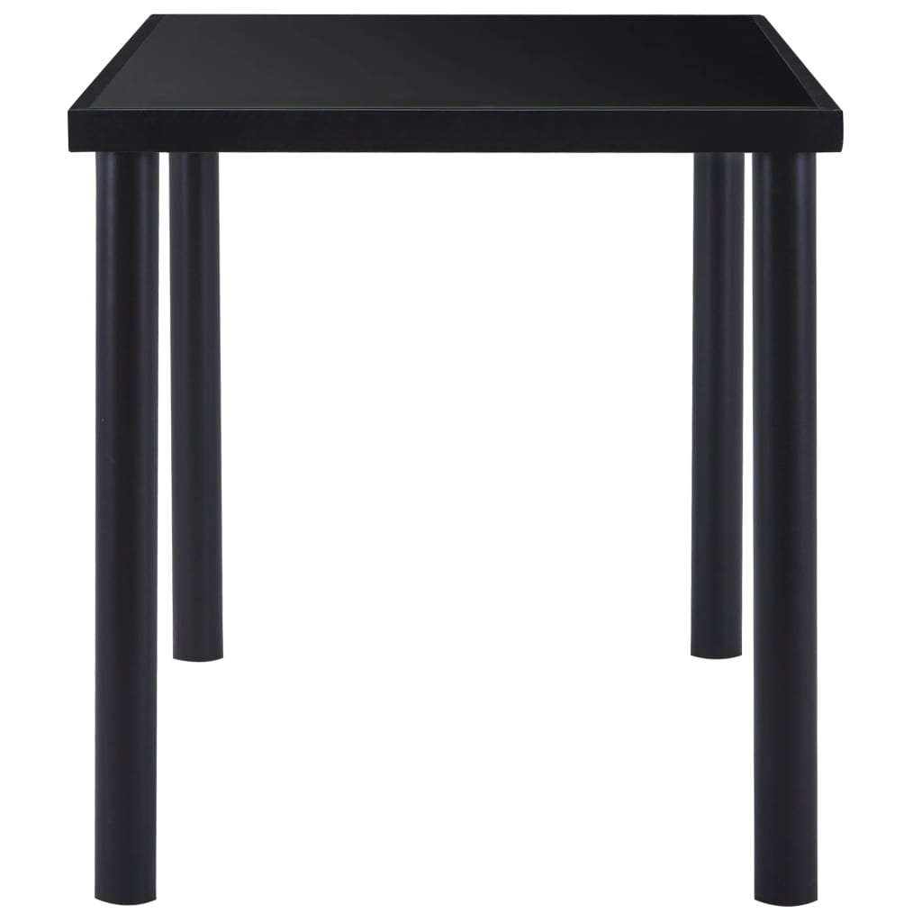 Table à manger 200x100x75 cm verre trempé noir