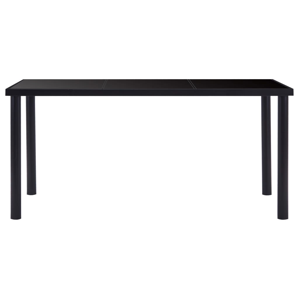 Table à manger 200x100x75 cm verre trempé noir