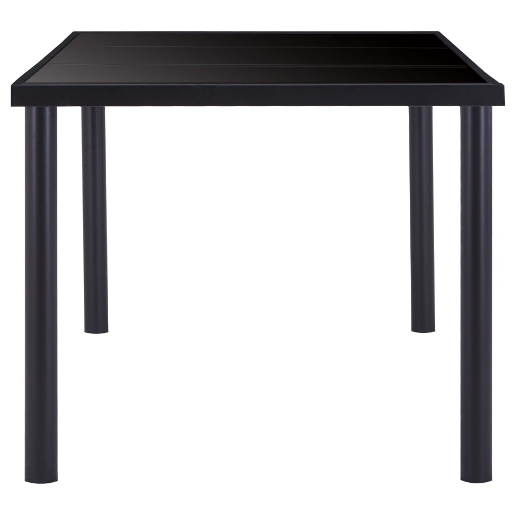 Table à manger 200x100x75 cm verre trempé noir