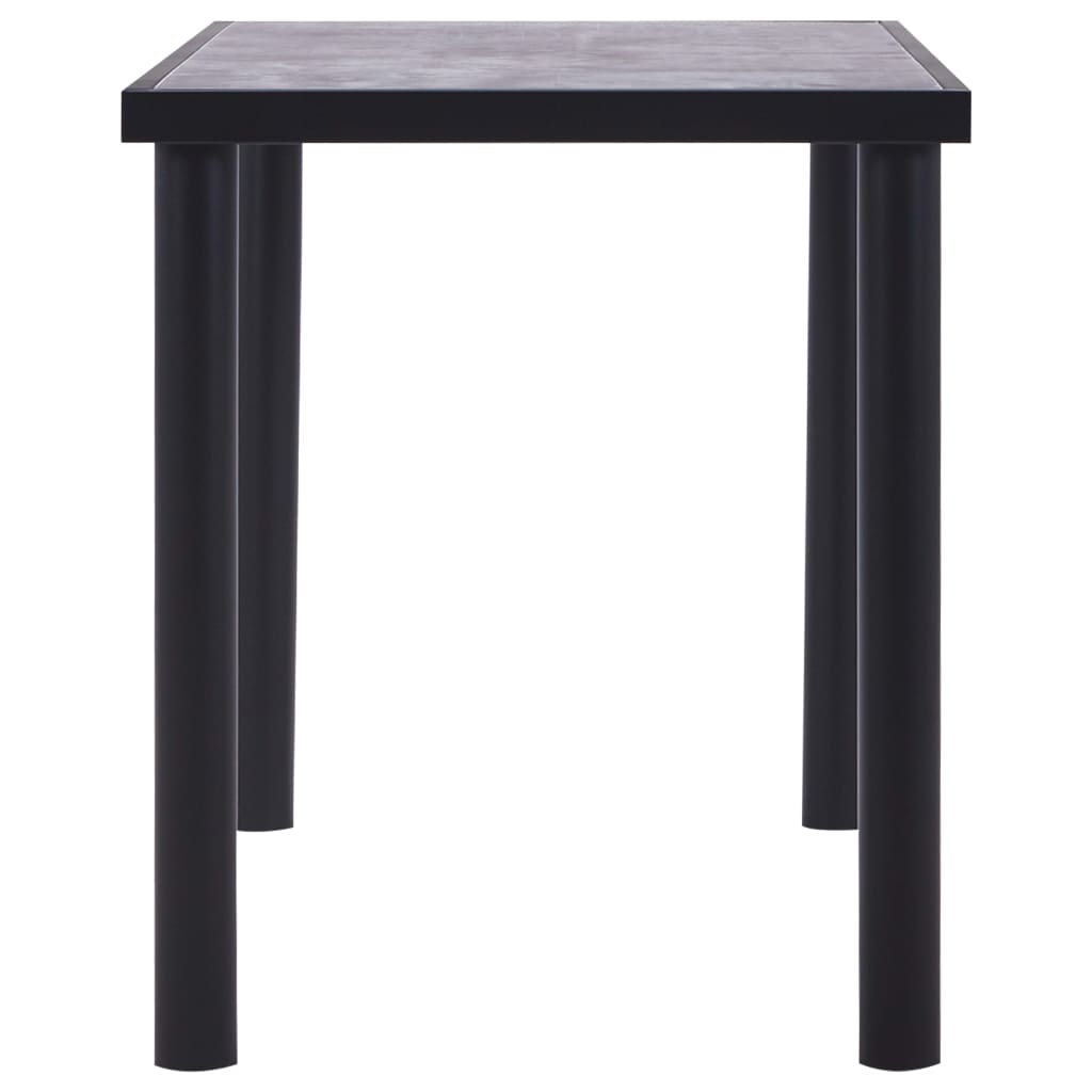 Table à manger 140x70x75 cm MDF noir et gris béton