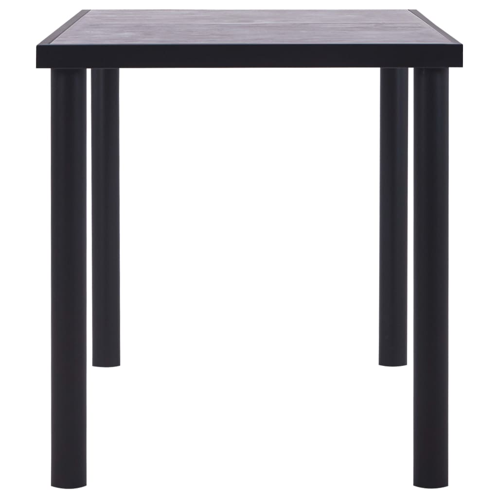 Table à manger 140x70x75 cm MDF noir et gris béton