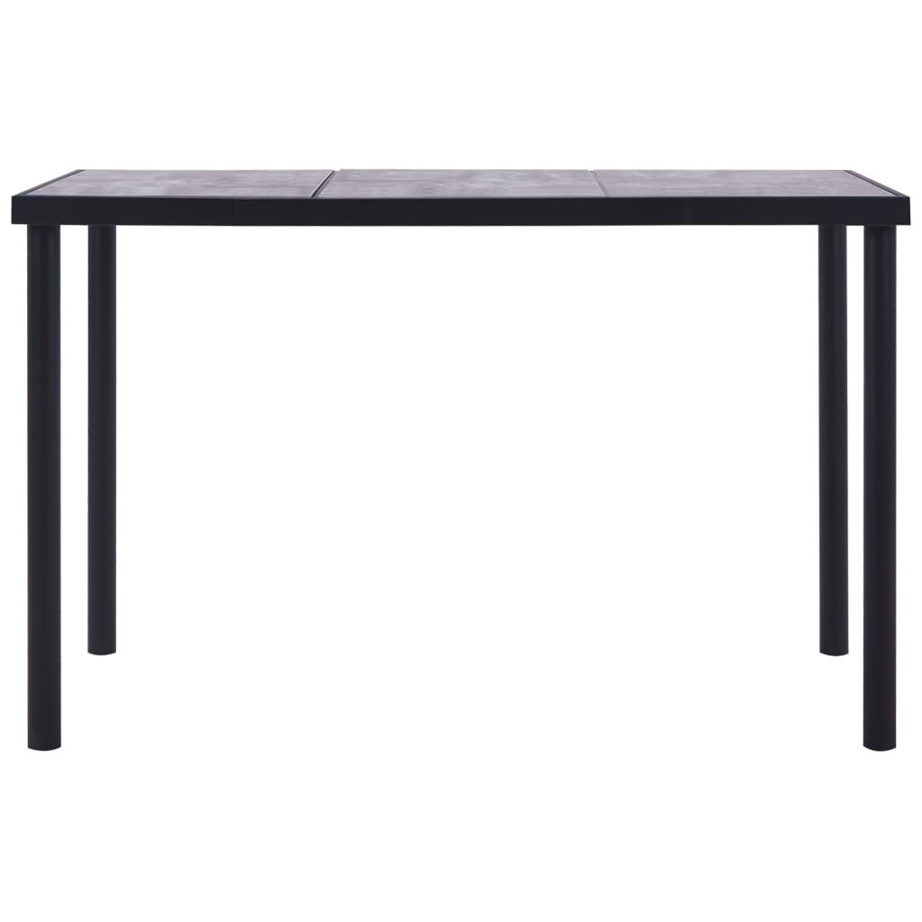 Table à manger 140x70x75 cm MDF noir et gris béton