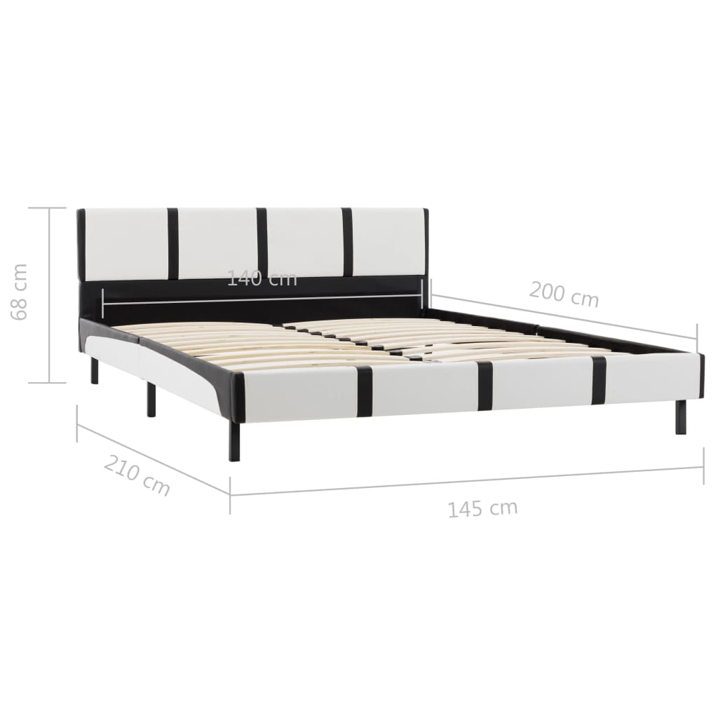 Bedframe kunstleer grijs en wit 180x200 cm