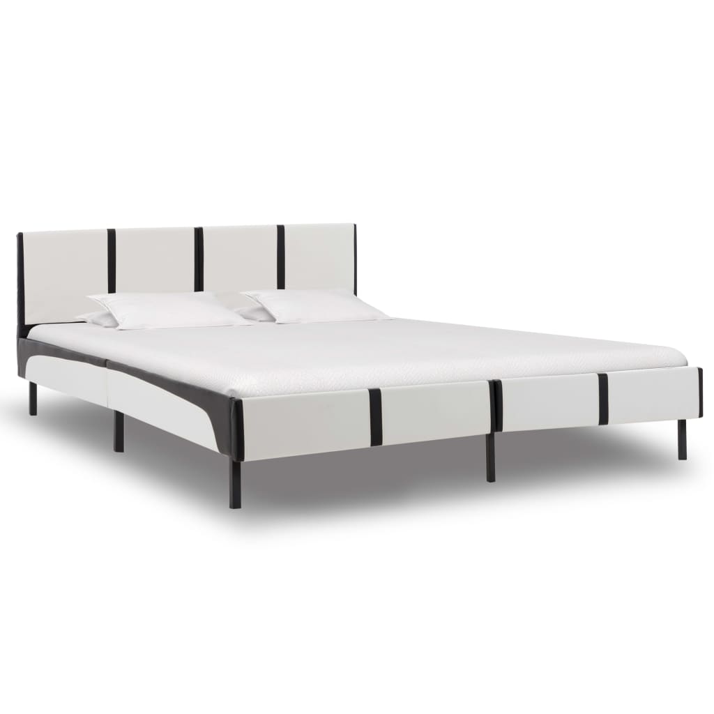 Bedframe kunstleer grijs en wit 180x200 cm