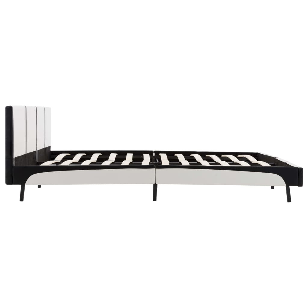 Bedframe kunstleer grijs en wit 180x200 cm