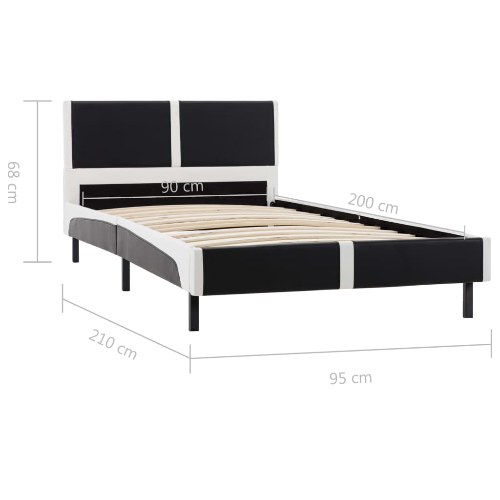 Bedframe kunstleer grijs en wit 180x200 cm