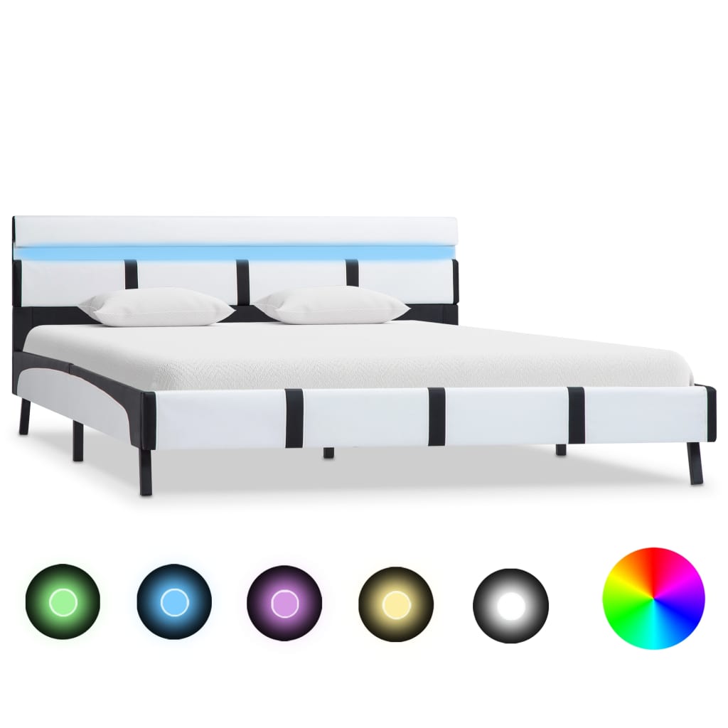 Bedframe met LED kunstleer 120x200 cm